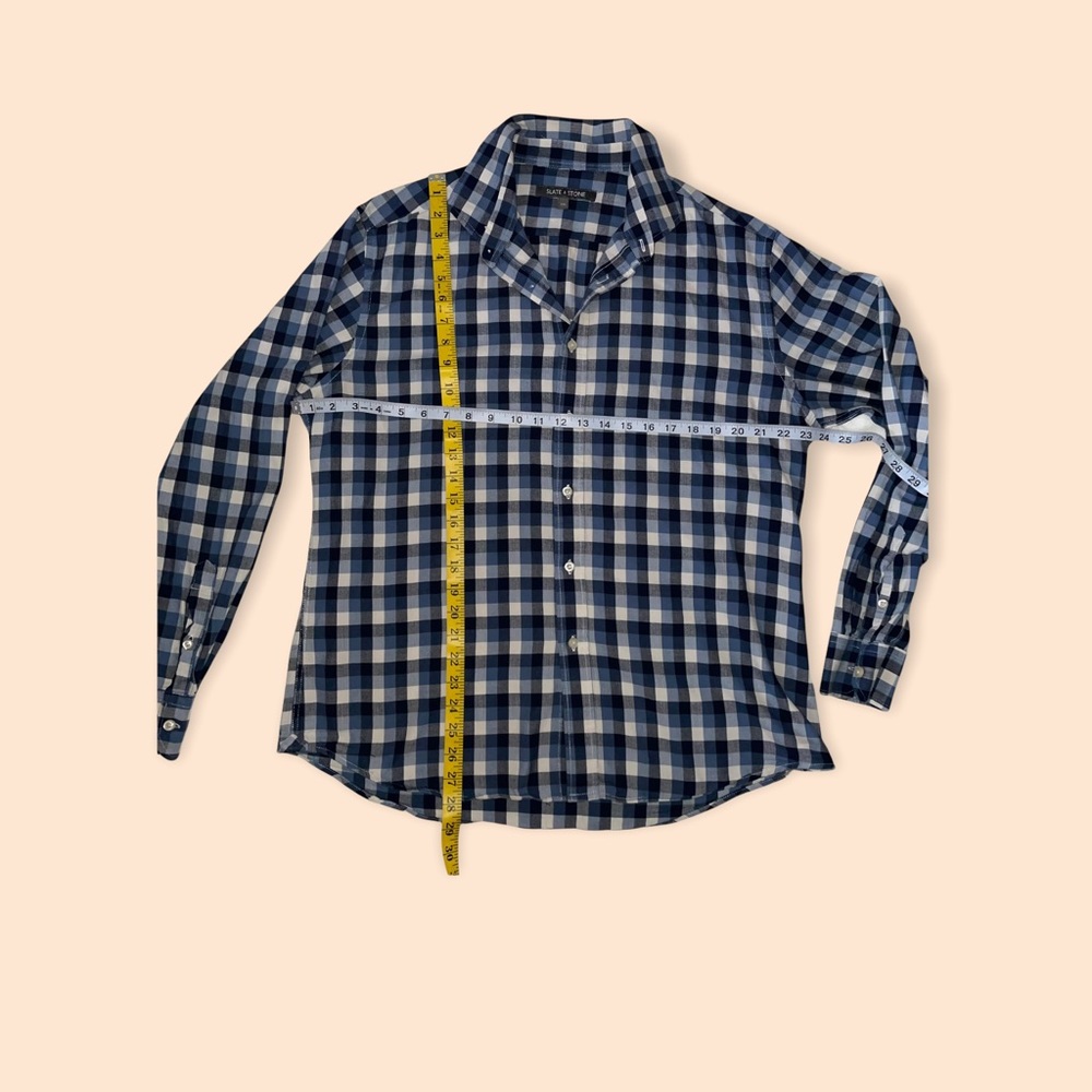 SLATE & STONE BLUE PLAID BUTTON UP SHIRT 2X